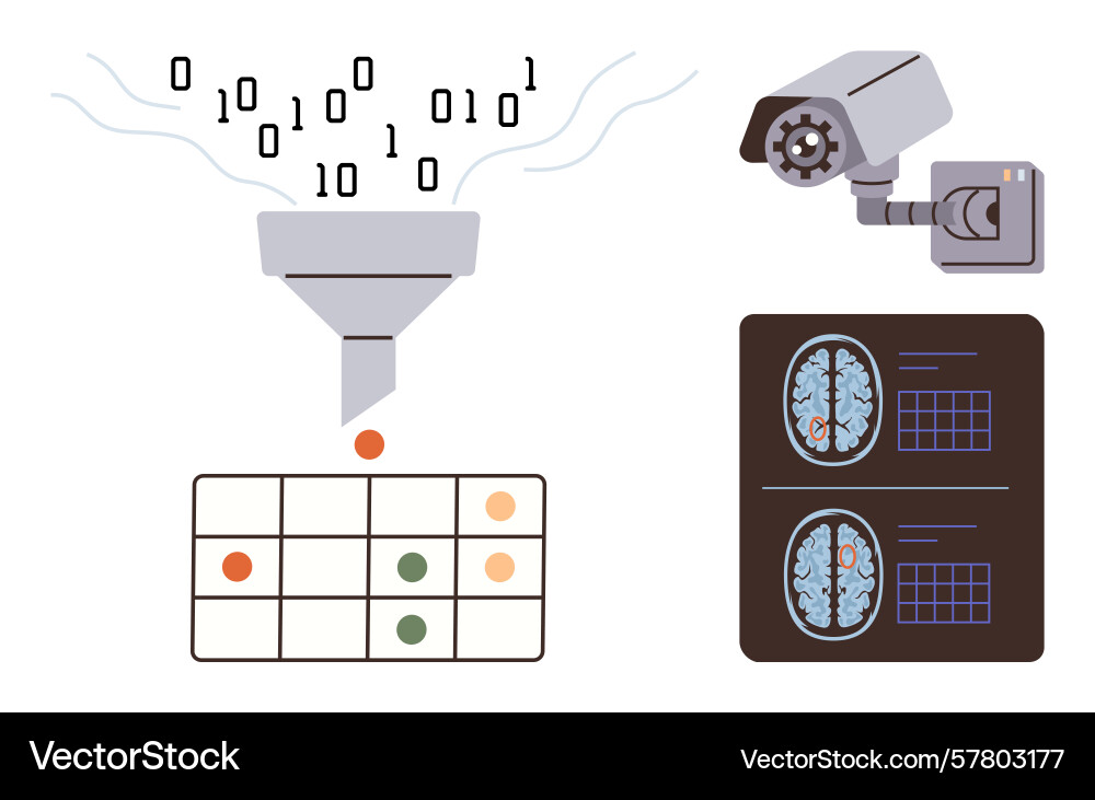 Data processing machine learning and ai Data processing machine learning and ai vector image