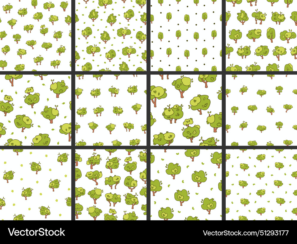 Deciduous tree seamless pattern forest flora Deciduous tree seamless pattern forest flora vector image