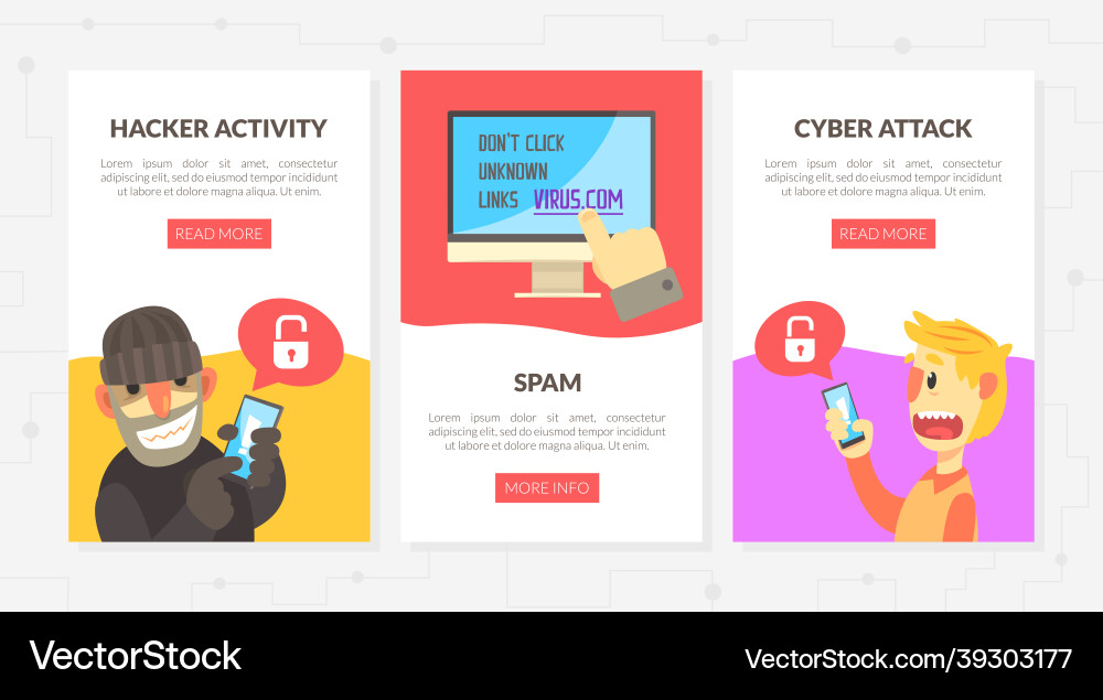 Digital and mobile security from hacker attack Digital and mobile security from hacker attack vector image