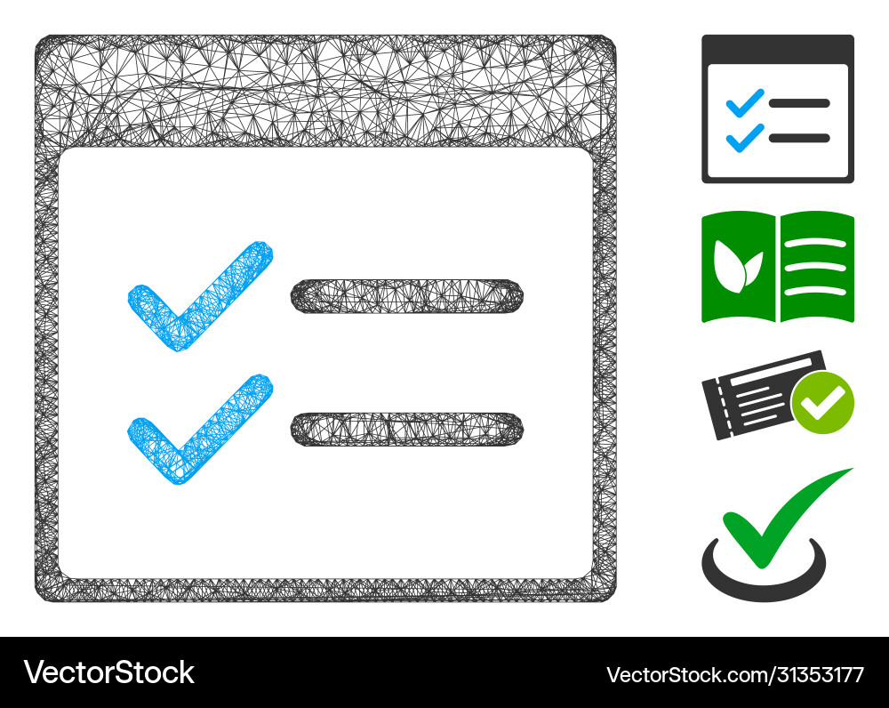 Done items calendar page web mesh Done items calendar page web mesh vector image