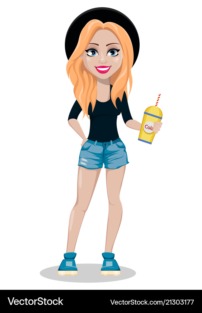 Hipster woman beautiful young girl Hipster woman beautiful young girl vector image