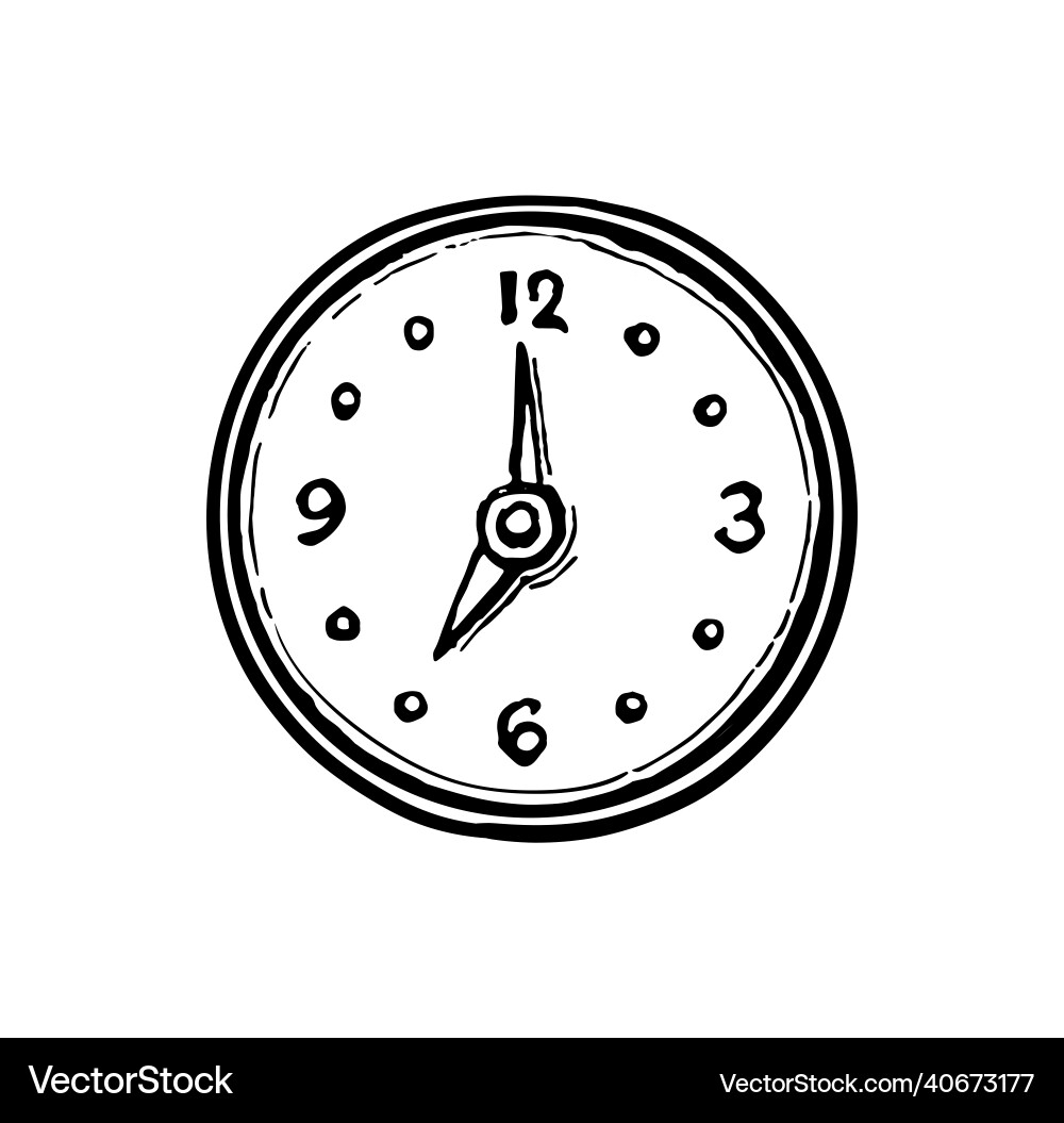 Ink sketch of clock dial face Ink sketch of clock dial face vector image