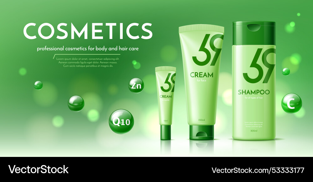 Kosmetik-Produktvorlagen Shampoo und Creme Kosmetik-Produktvorlagen Shampoo und Creme vektorbild