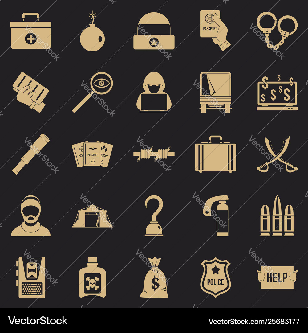 Misconduct icons set simple style Vector Image