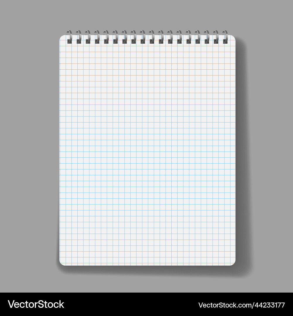 Notebook line squared dot diary template notepad Notebook line squared dot diary template notepad vector image