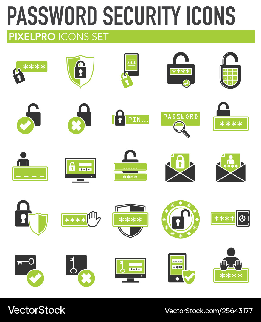 Password related icons set on background Password related icons set on background vector image