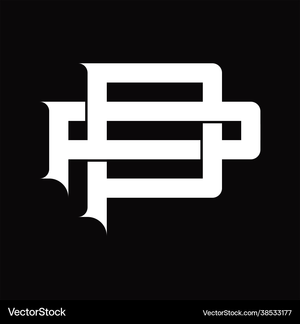 Pp logo monogram with vintage overlapping linked Vector Image