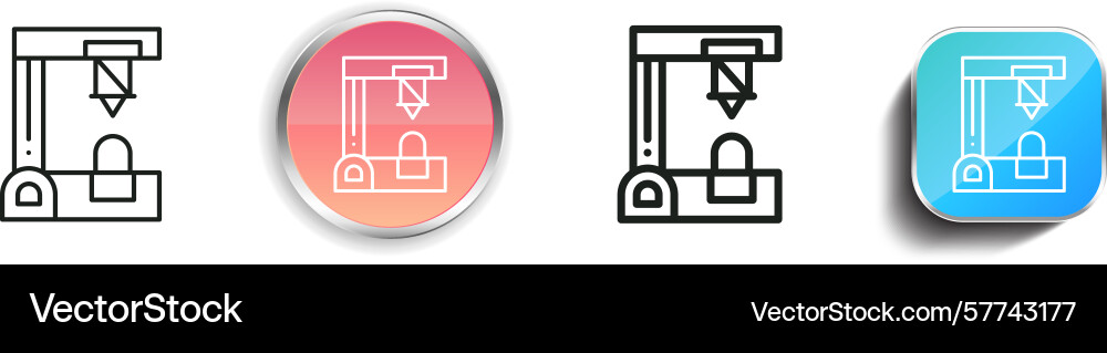 Robot arm icon thin linear regular and button Robot arm icon thin linear regular and button vector image