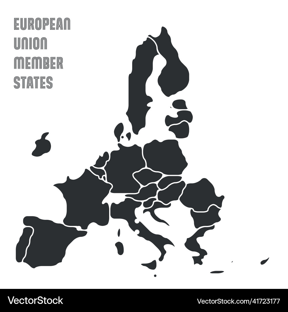 Simplified smooth map of eu Simplified smooth map of eu vector image