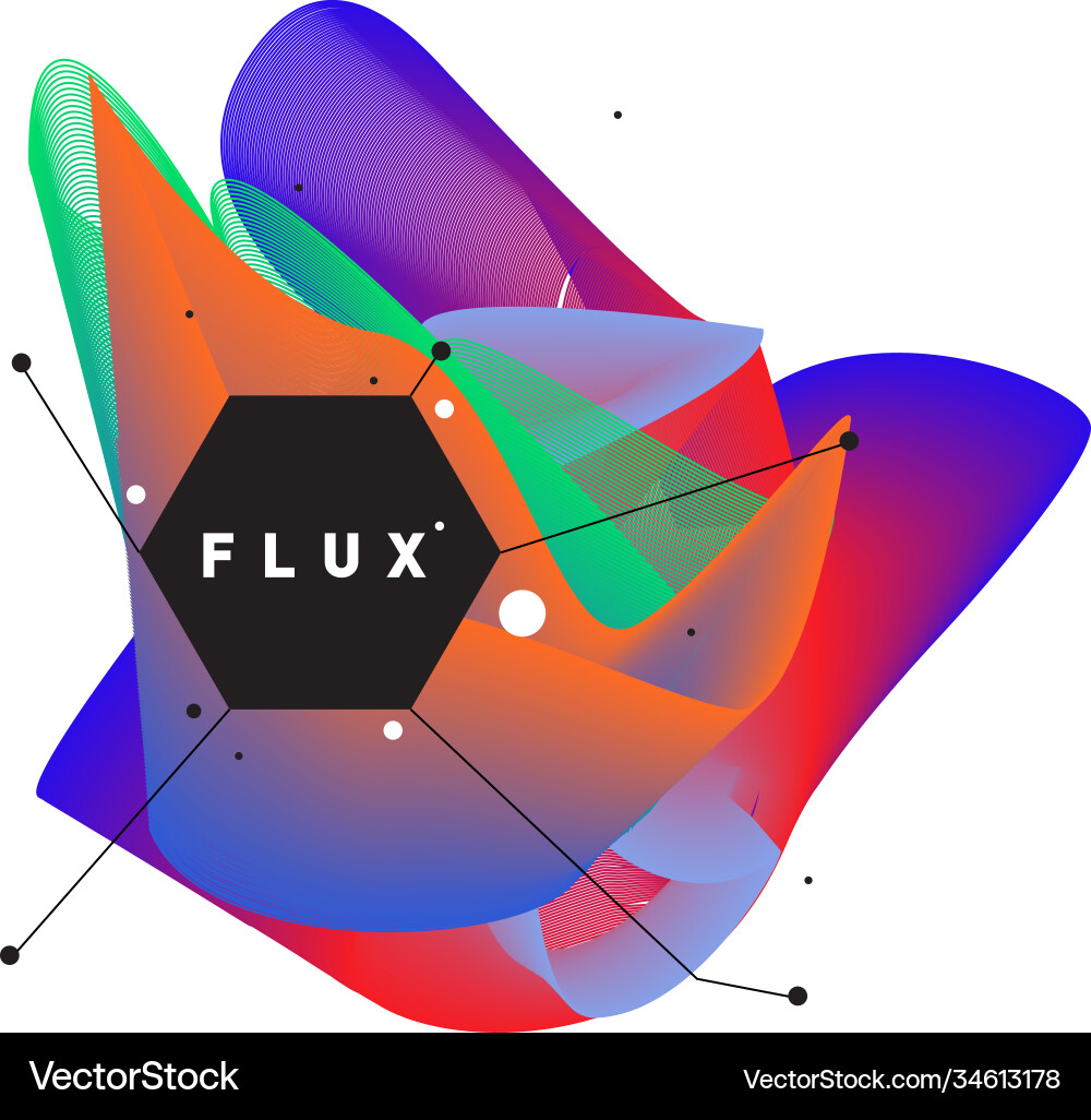 3d colorful wave background dynamic flux effect 3d colorful wave background dynamic flux effect vector image