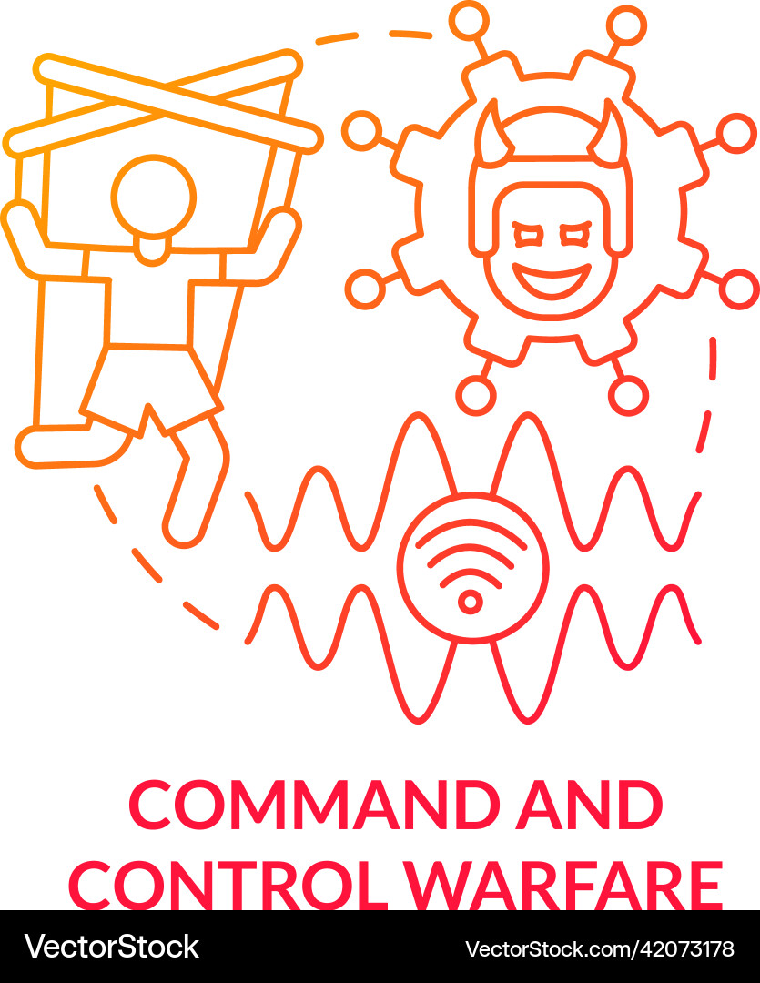 Command and control warfare red gradient concept Command and control warfare red gradient concept Vector Image