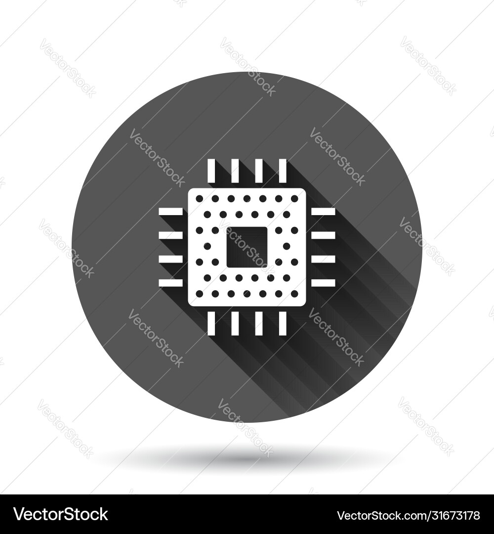 Computer cpu icon in flat style circuit board Computer cpu icon in flat style circuit board vector image