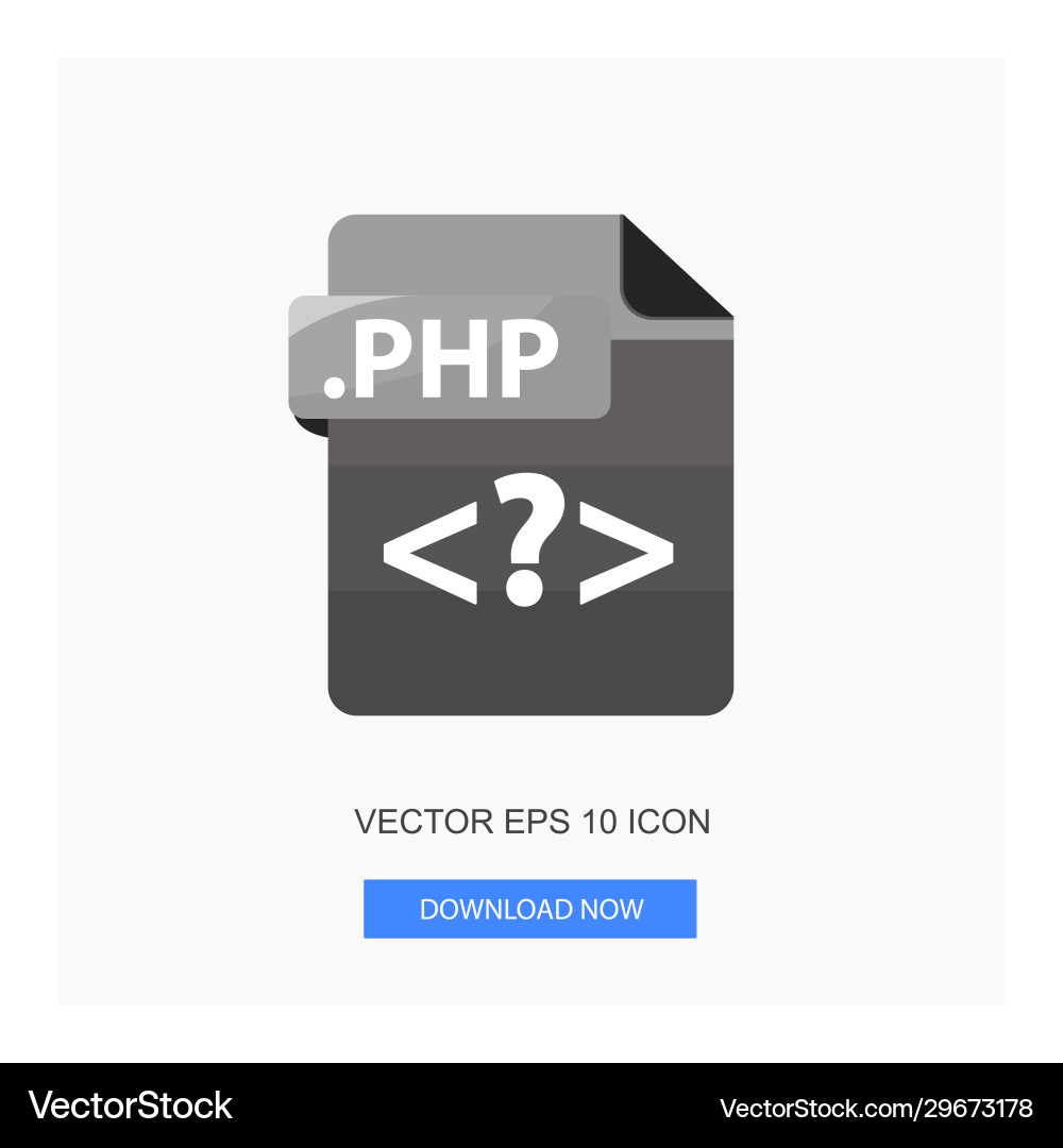 Document formats php file paper black tone color Vector Image
