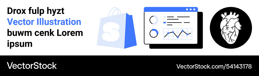 E-shop data analytics and health monitoring visual E-shop data analytics and health monitoring visual Vector Image