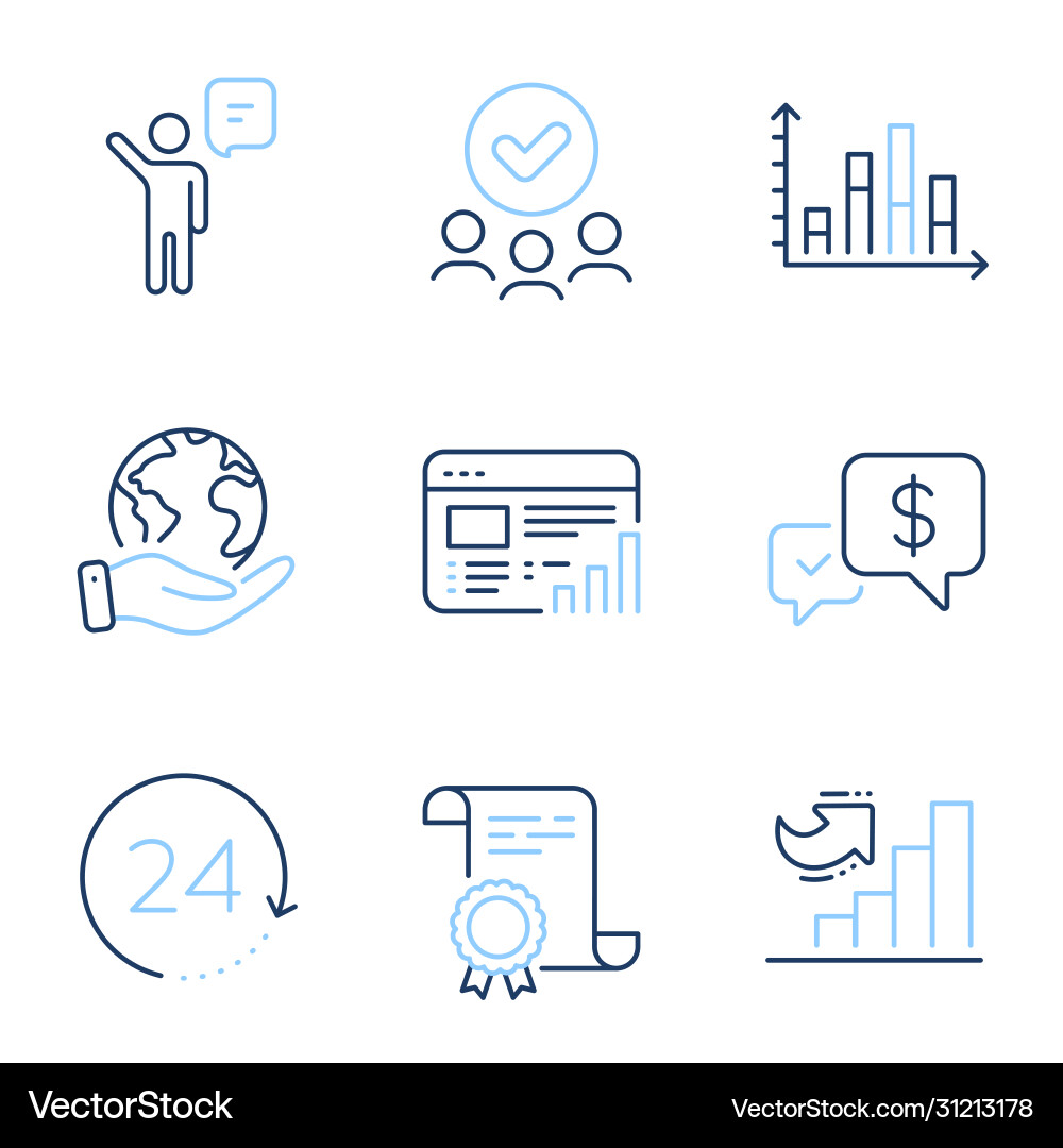 Growth chart diagram graph and web report icons Growth chart diagram graph and web report icons vector image