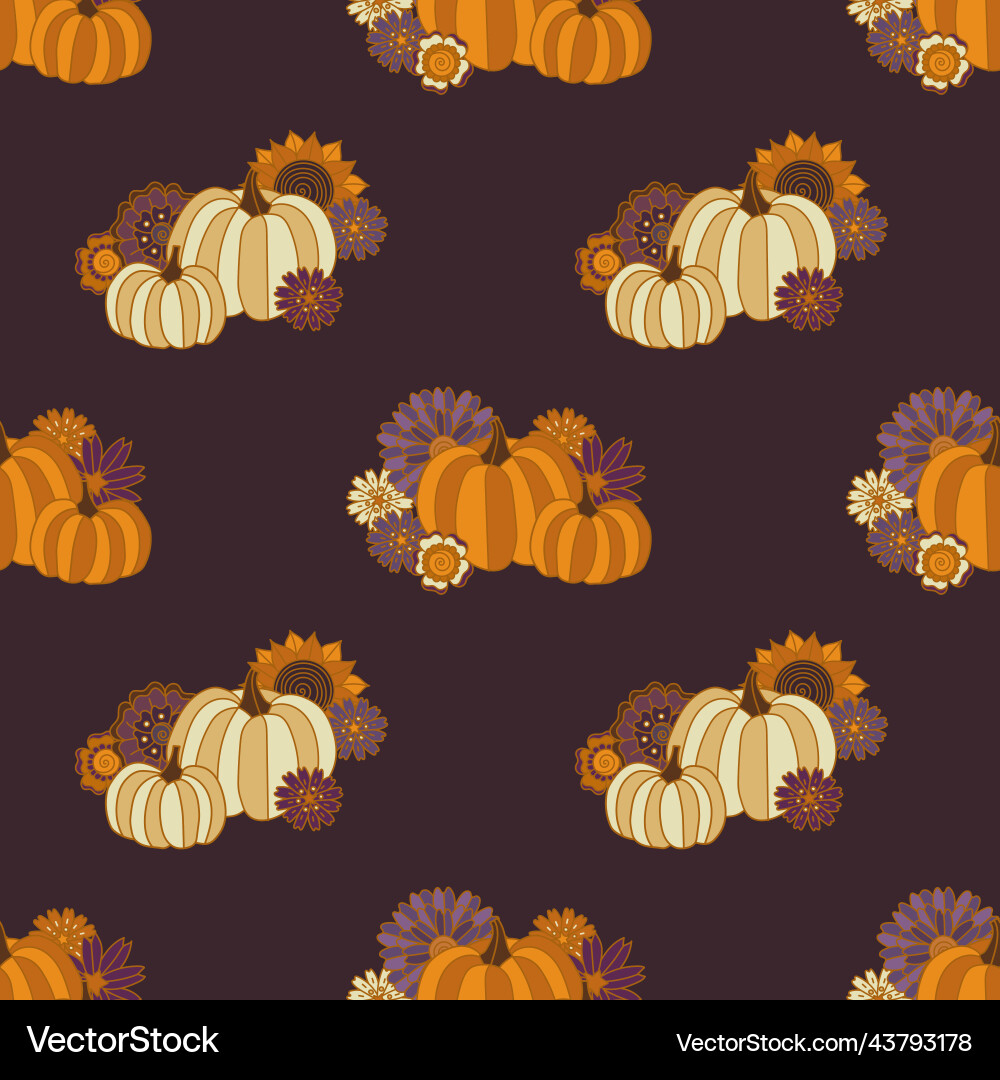 Hippie halloween groovy Kürbis nahtlose Muster Hippie halloween groovy Kürbis nahtlose Muster vektorbild