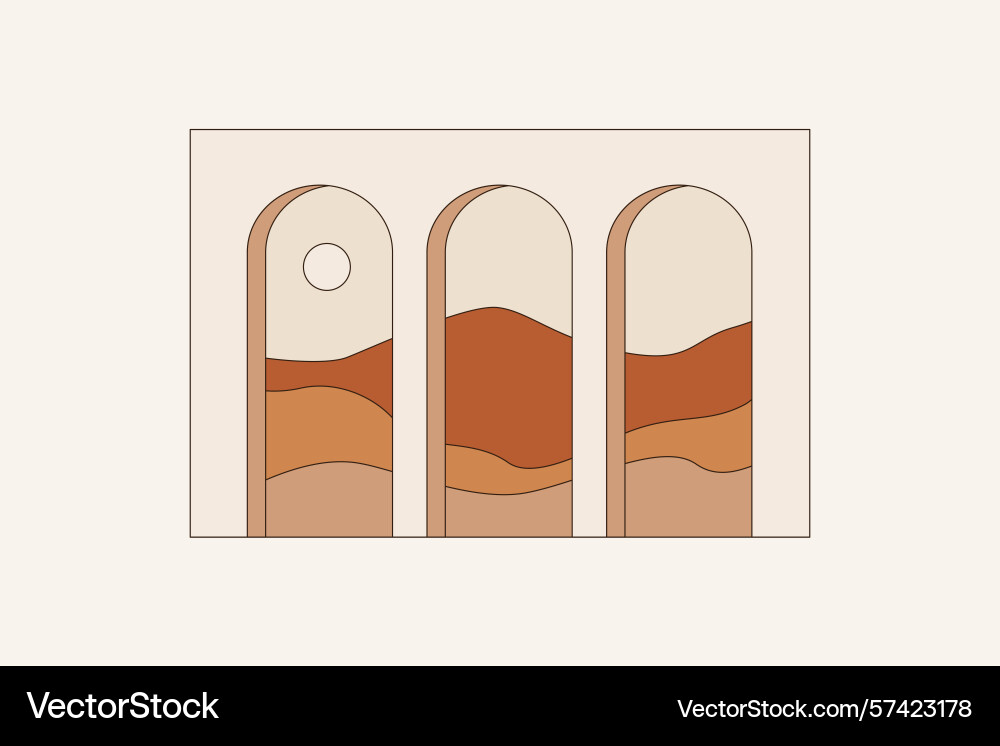 In simple line style - boho abstract print In simple line style - boho abstract print vector image