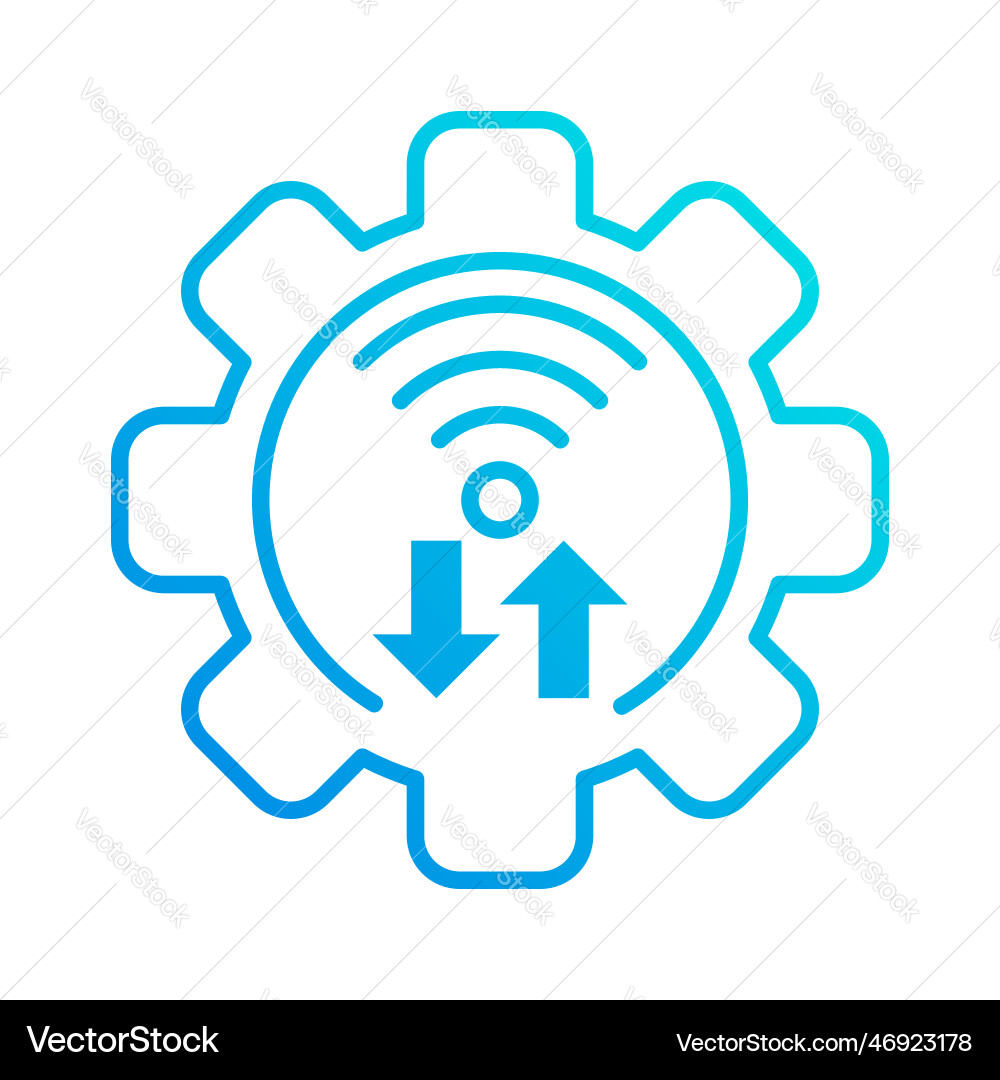 Internet connection automation gradient outline vector image