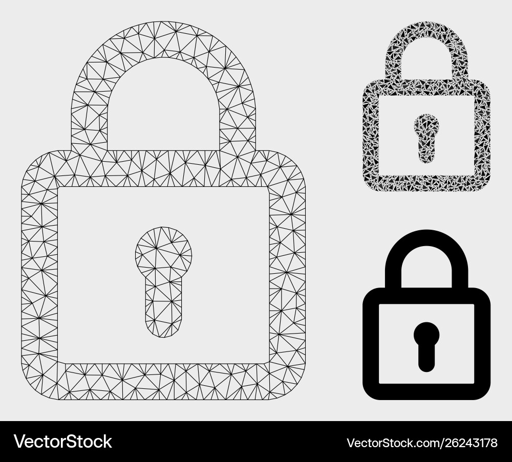Lock mesh network model and triangle mosaic Lock mesh network model and triangle mosaic vector image