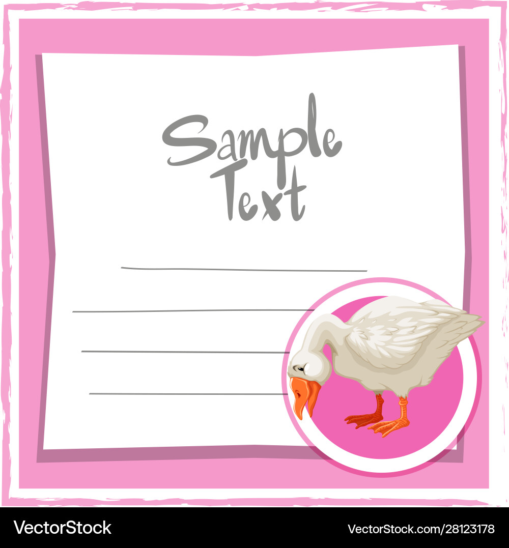Memo note with duck Vector Image