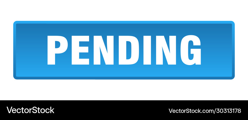 Pending button square blue push vector image