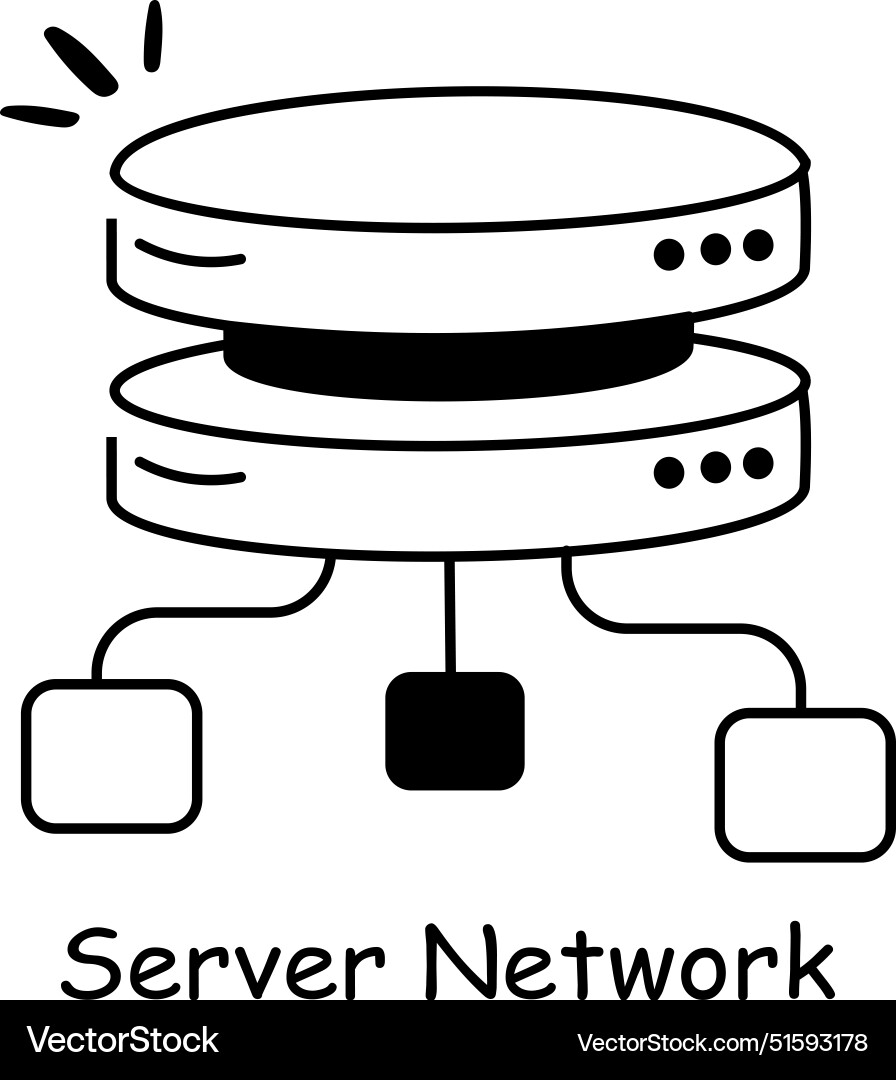 Server network vector image