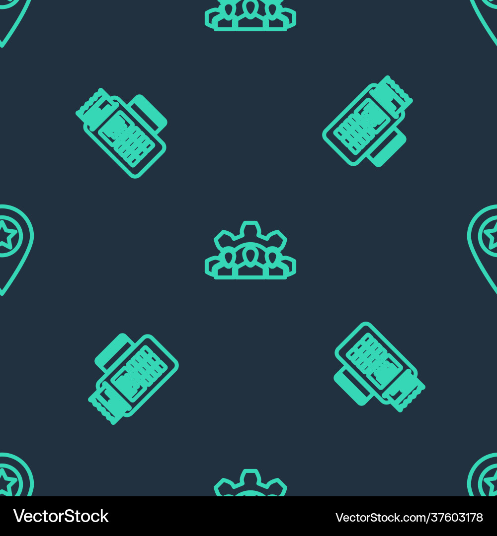 Set line project team base pos terminal vector image