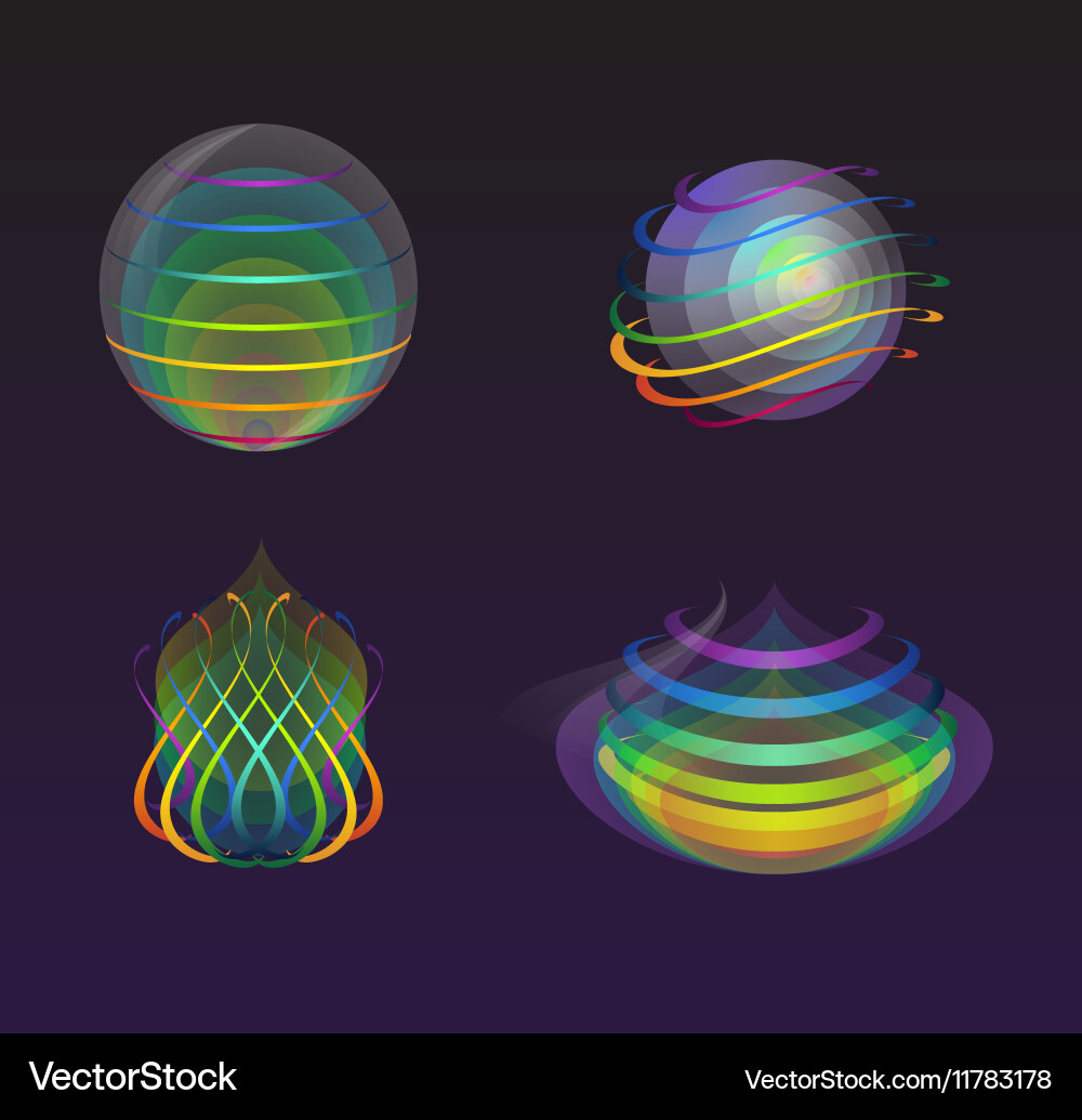 Set of smooth transparent design elements Vector Image