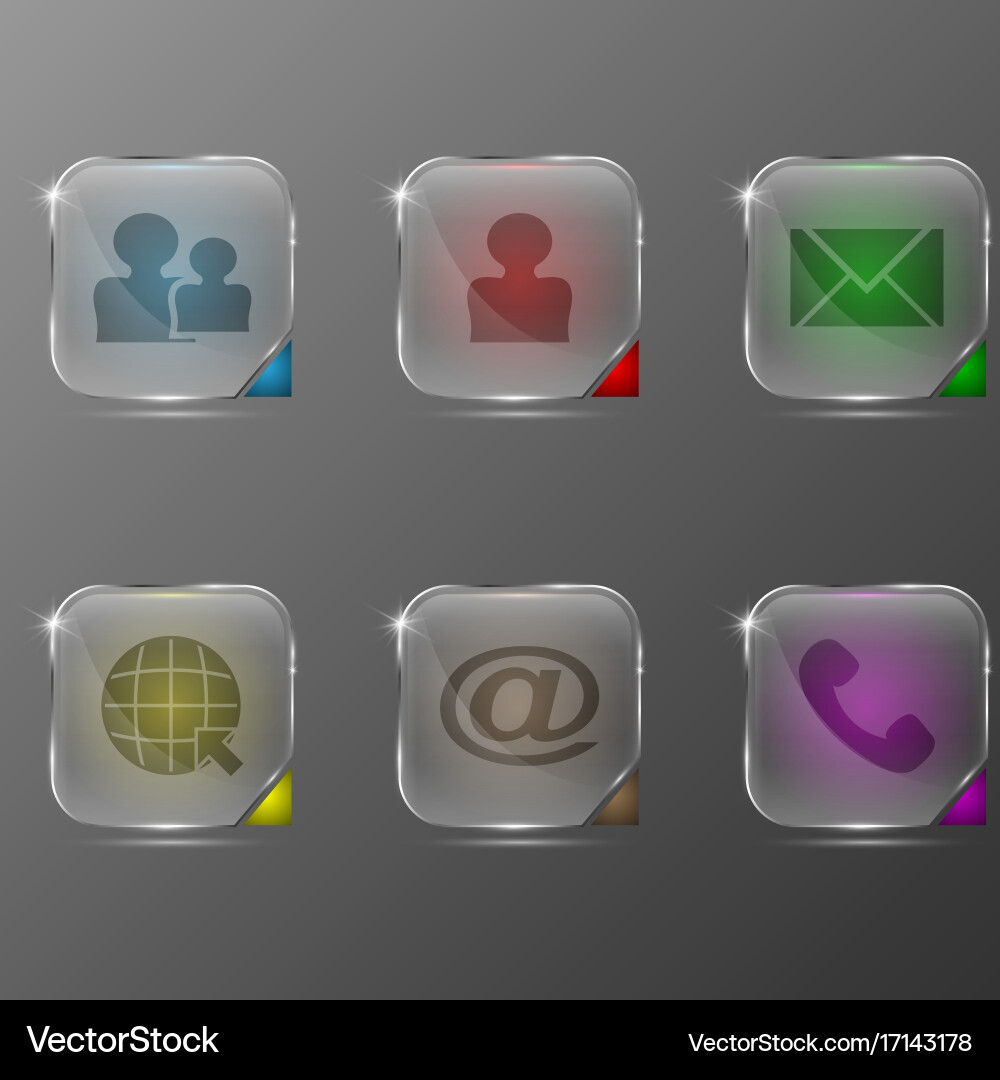 Set of transparent icons with different Vector Image