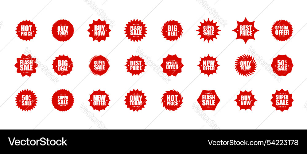 Starburst price set of circles with sharp Starburst price set of circles with sharp vector image