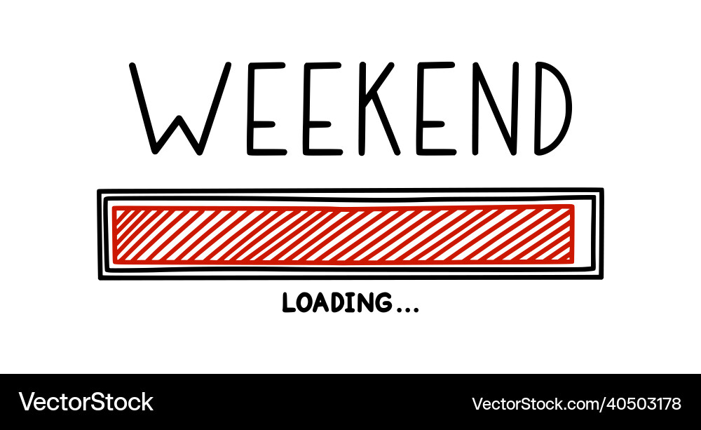 Weekend loading bar infographics design element Weekend loading bar infographics design element vector image