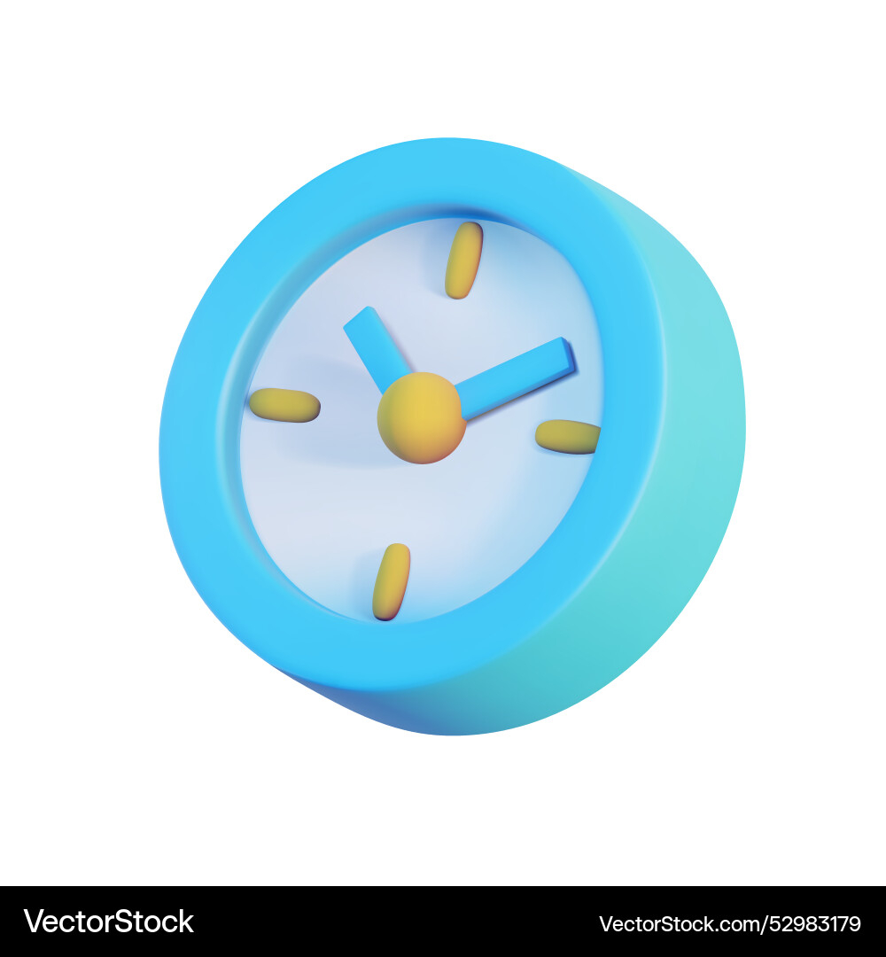 3d rendering of a blue alarm clock isolated 3d rendering of a blue alarm clock isolated vector image