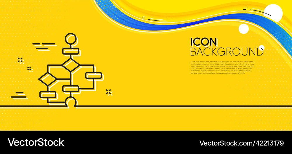 Block diagram line icon path scheme sign minimal Vector Image