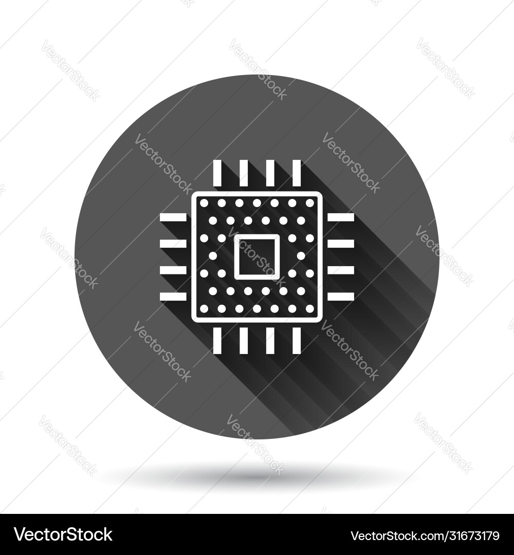 Computer cpu icon in flat style circuit board Computer cpu icon in flat style circuit board vector image