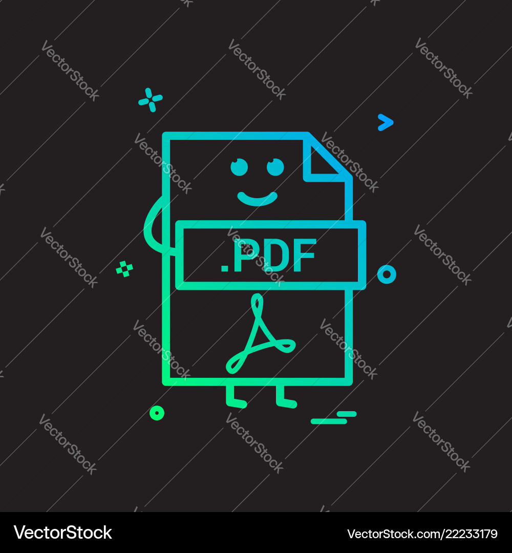 Computer pdf file format type icon design Computer pdf file format type icon design vector image