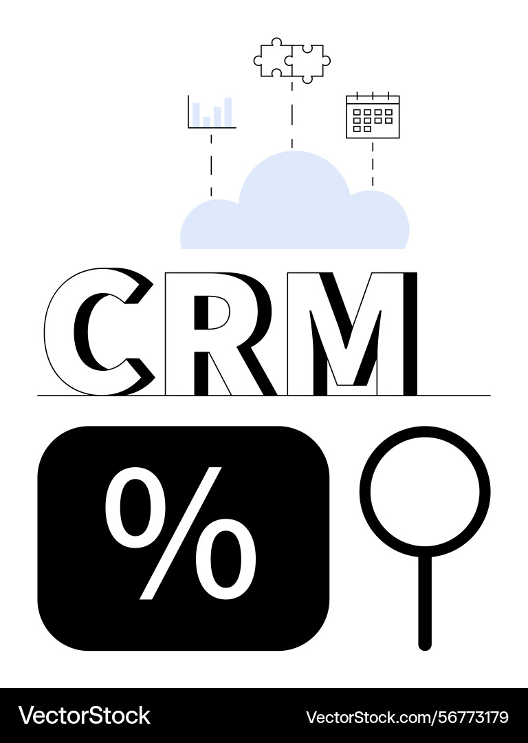 Crm concept with cloud data insights Crm concept with cloud data insights vector image