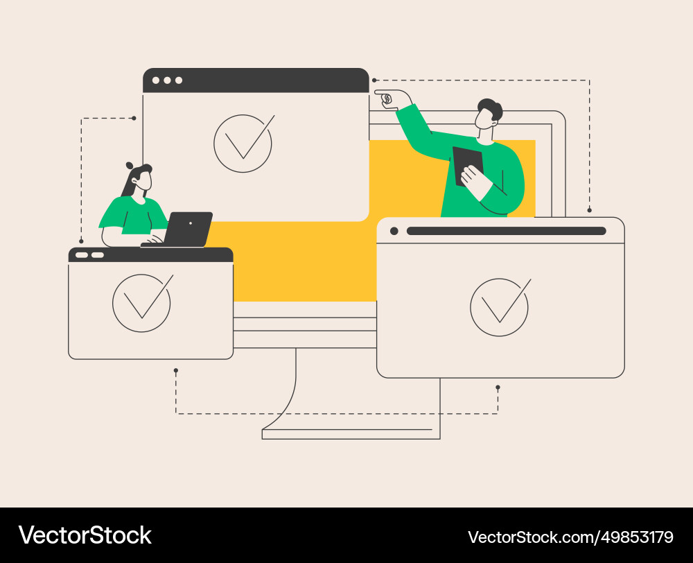 Cross-browser compatibility abstract concept Cross-browser compatibility abstract concept vector image