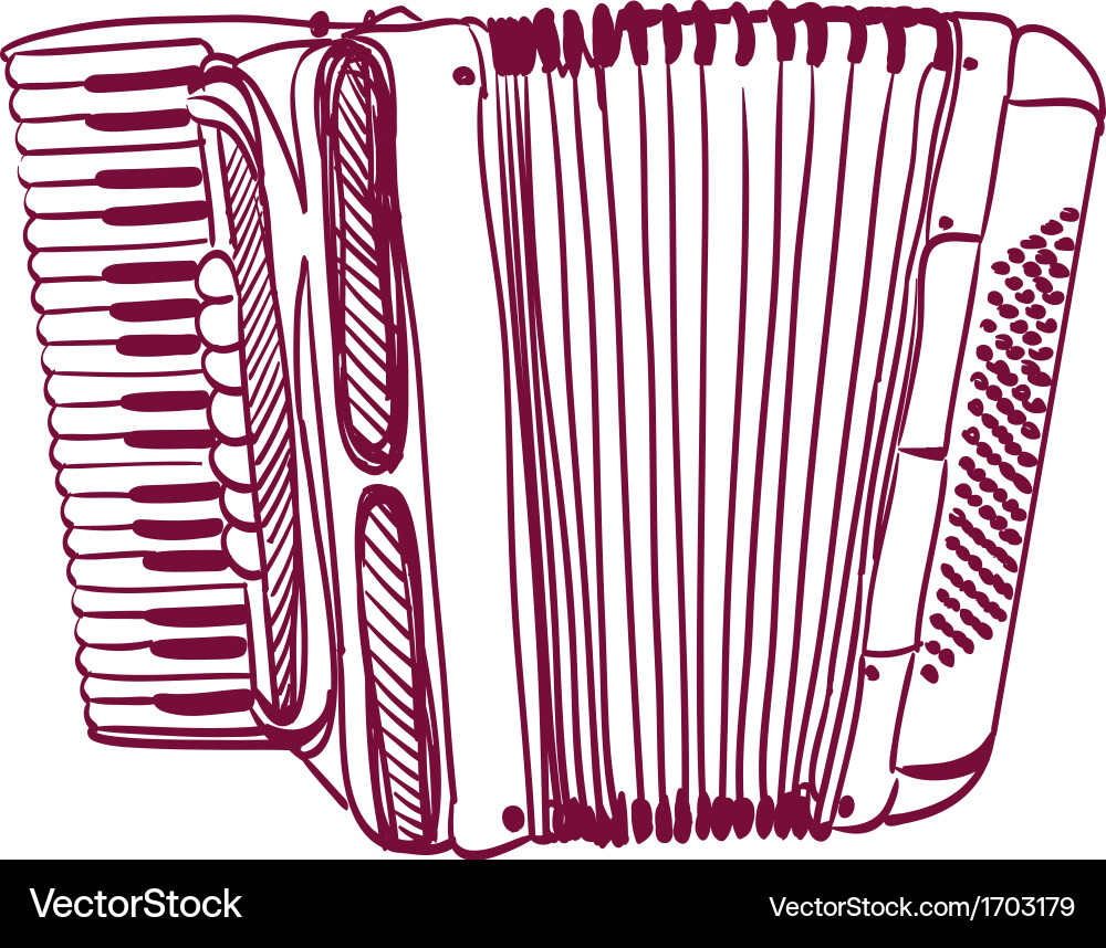 Hand-Drawn Accordion Sketch Vector Image