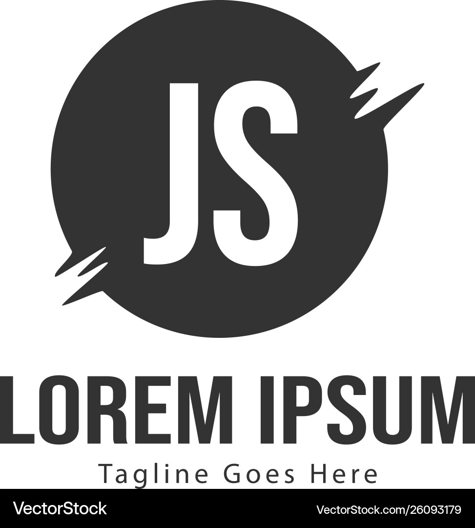 Initial js logo template with modern frame Vector Image