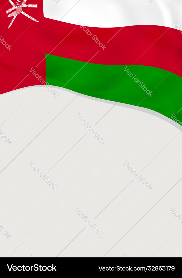 Leaflet design with flag oman template Leaflet design with flag oman template Vector Image