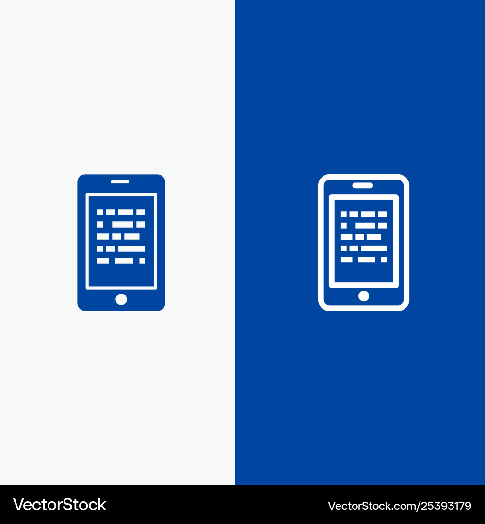 Mobile read data secure e learning line and glyph Mobile read data secure e learning line and glyph vector image
