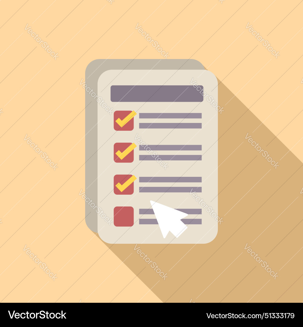 Online checklist with cursor Online checklist with cursor Vector Image