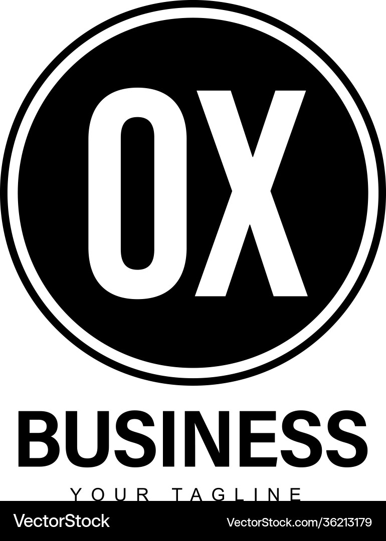 Ox initial a logo design with abstract style Ox initial a logo design with abstract style vector image