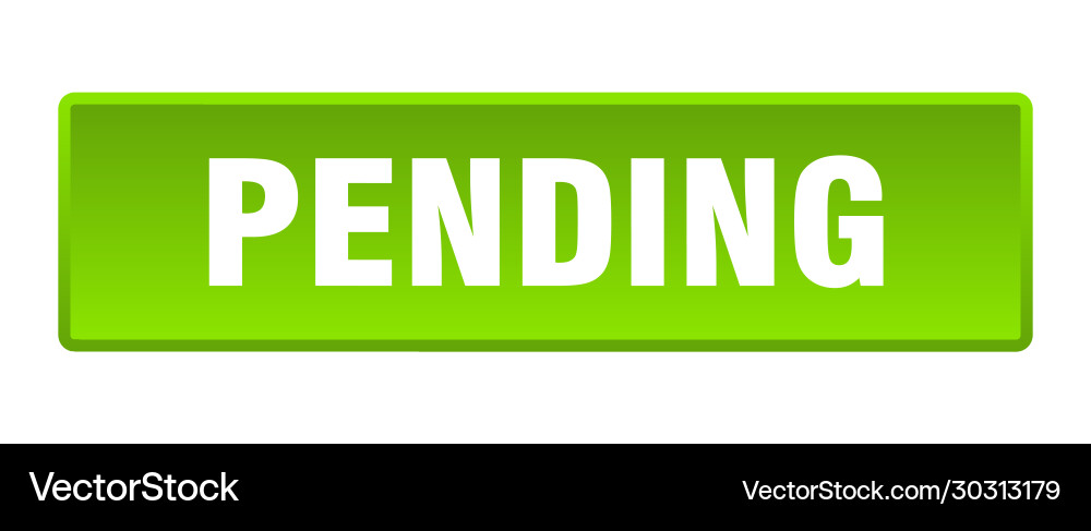 Pending button square green push vector image
