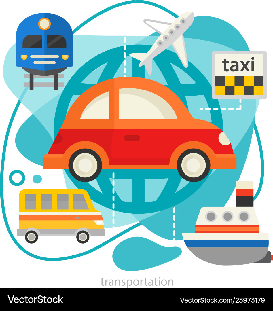 Reise- und Tourismuskonzept - Transport trendy Reise- und Tourismuskonzept - Transport trendy vektorbild