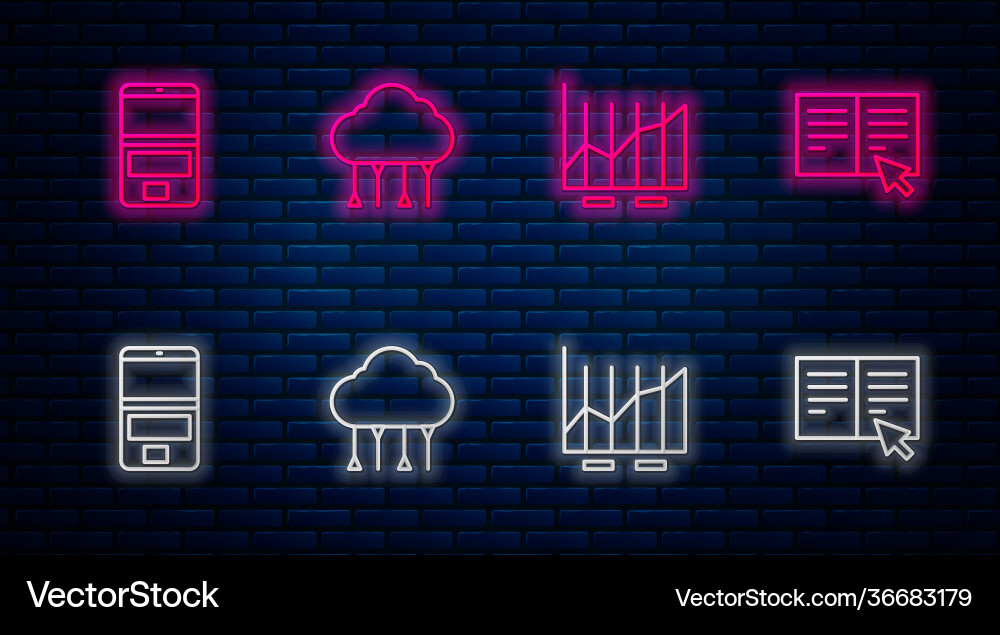 Set line network cloud connection pie chart Set line network cloud connection pie chart vector image