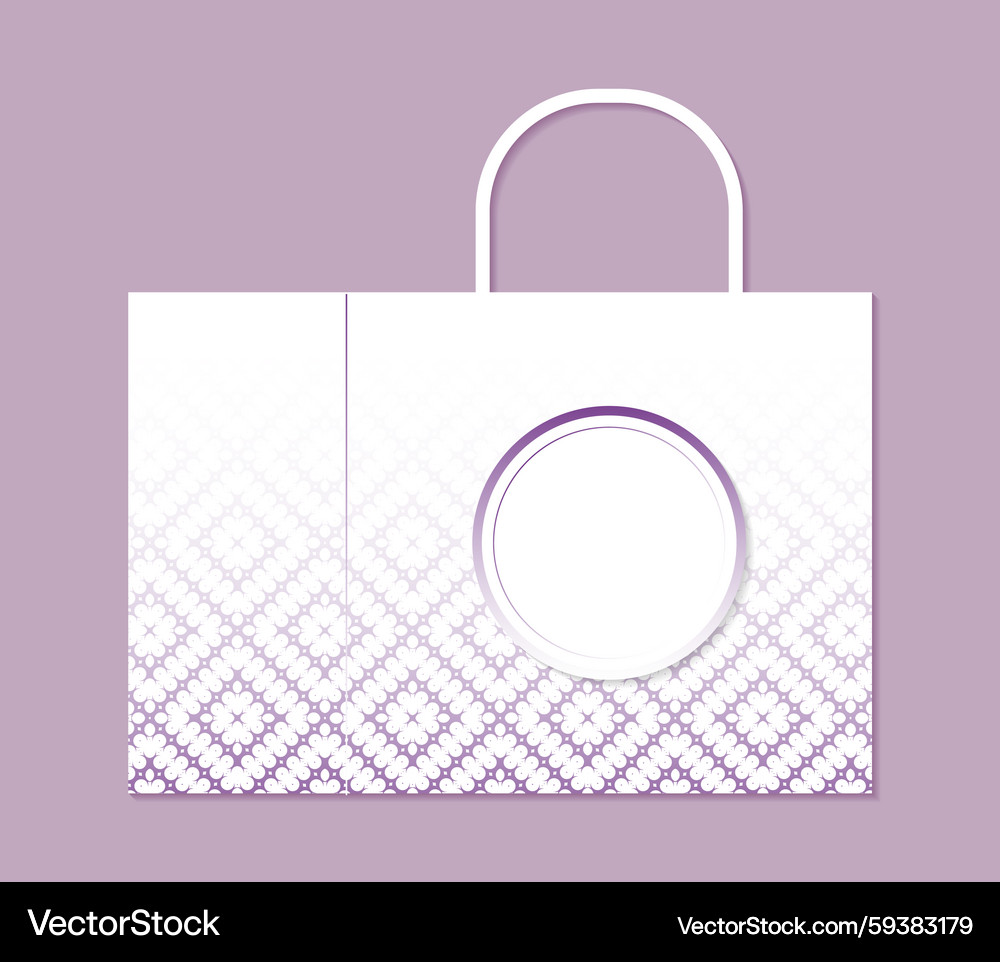 Simple decorative shopping bag with circle label Vector Image