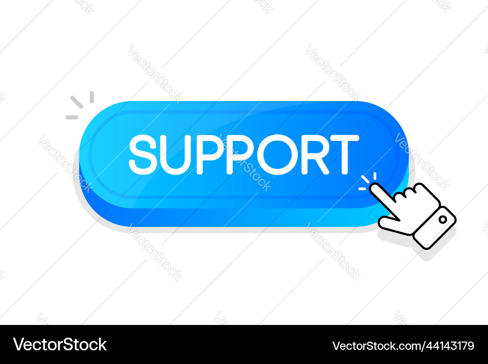 Support 3d button mouse touched Support 3d button mouse touched Vector Image