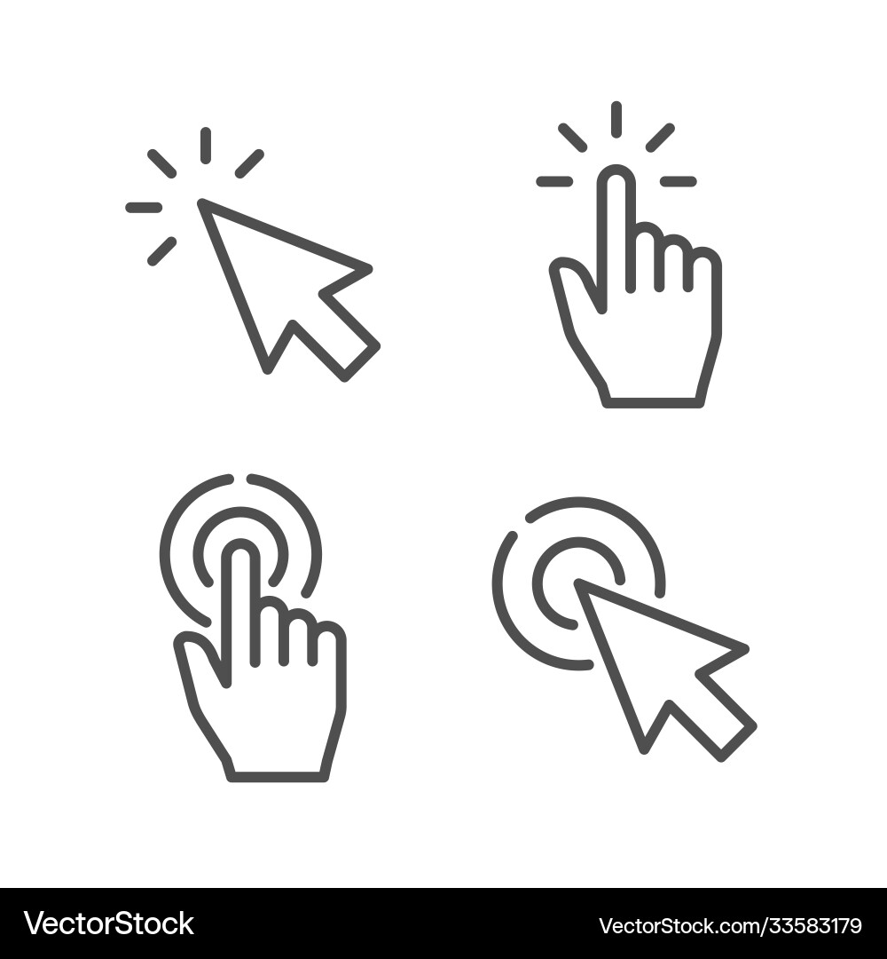 Touch Pointer Icon - Hand Gesture vector image