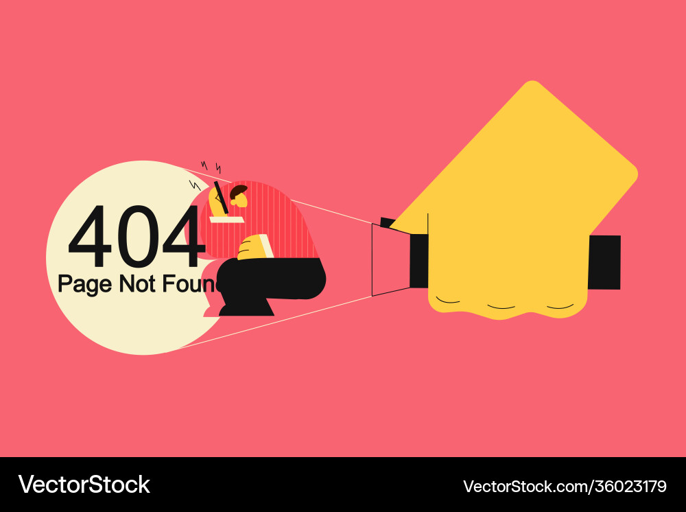 Uncovering 404 error page not found concept Uncovering 404 error page not found concept vector image